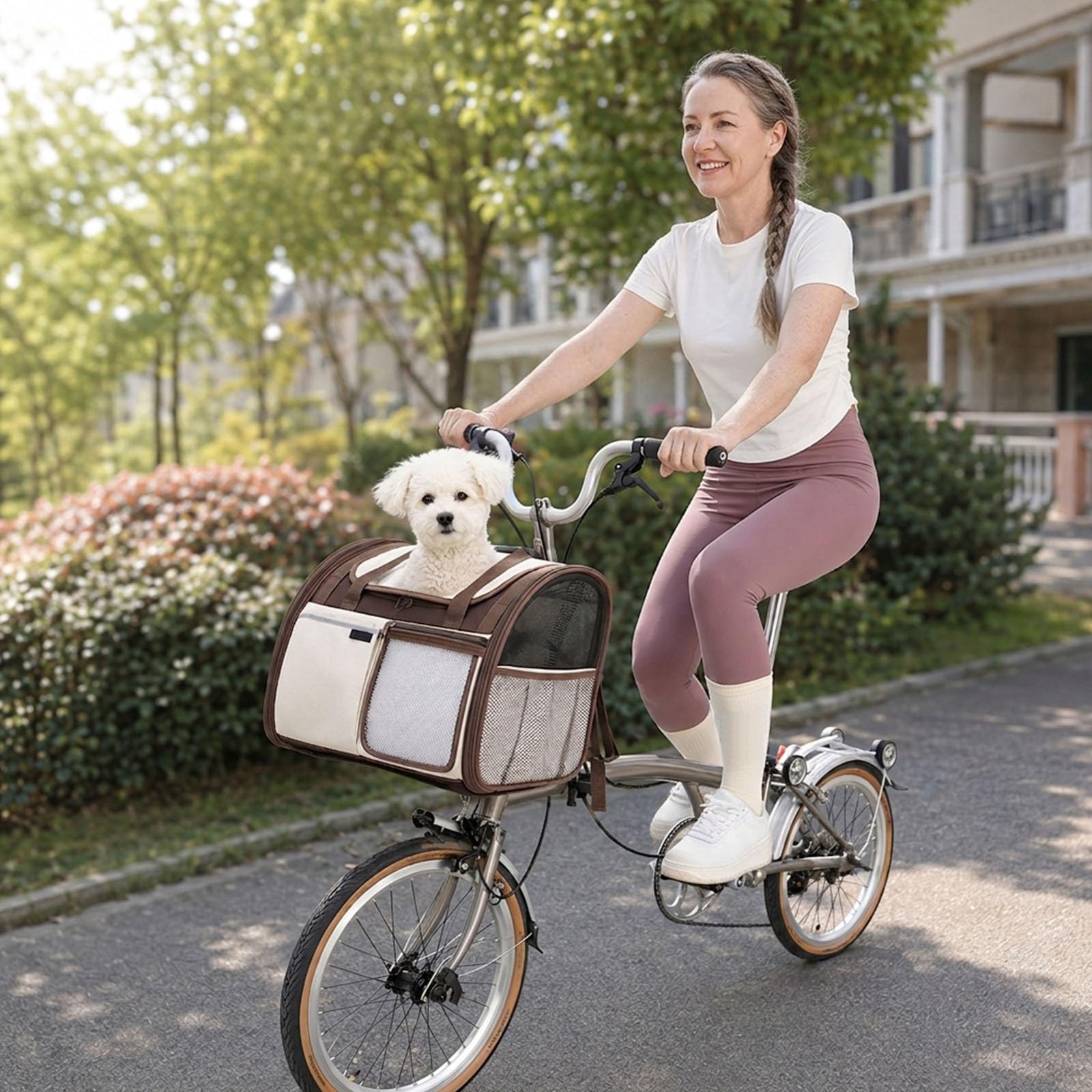 Cesta para Bicicleta para Perros, Transportín Plegable para Gatos Y Perros