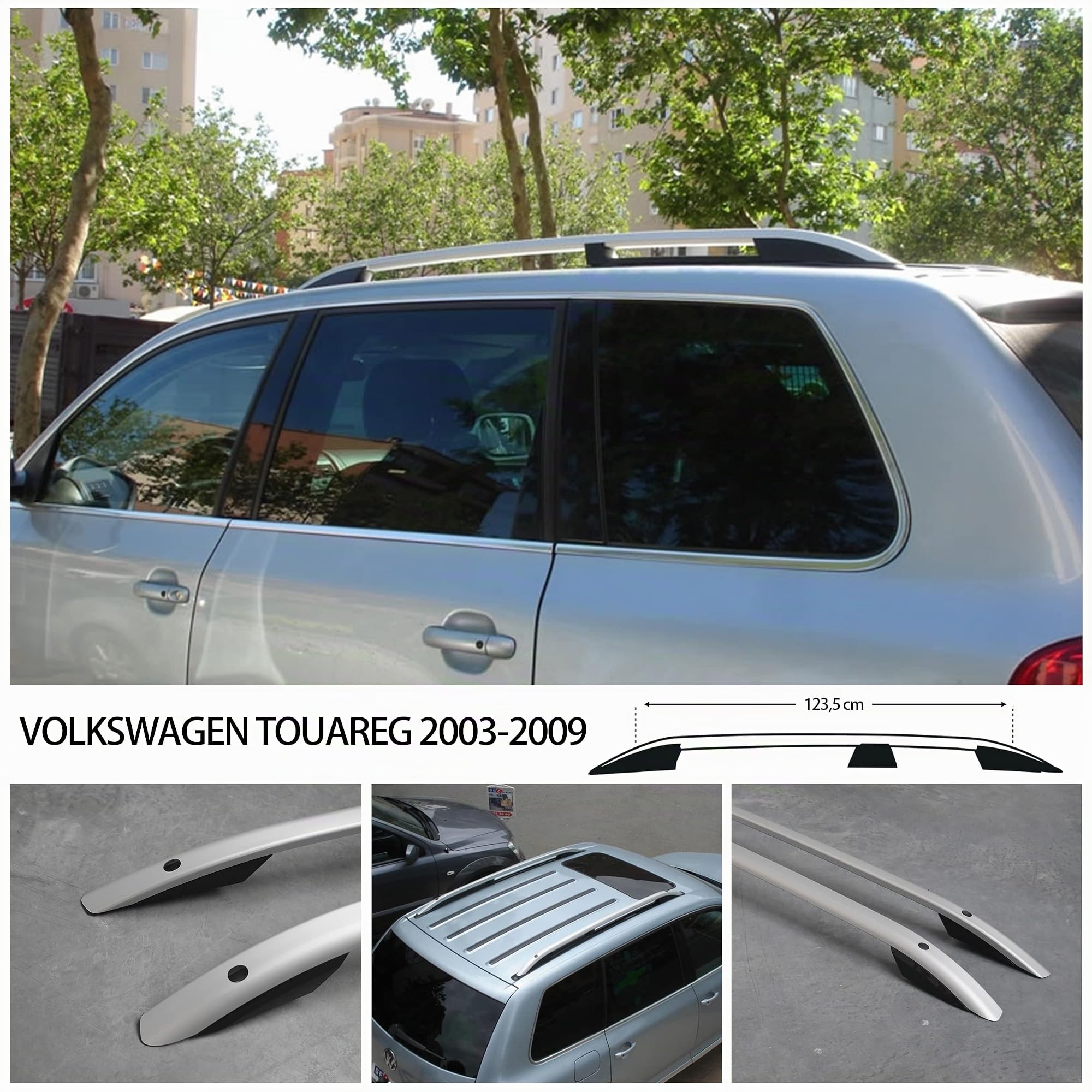 CHROMEMASTER Les Barres de Toit | Compatibles avec VW Touareg 2003-2009; Conçus pour Le Montage de Barres de Toit, de coffres de Toit ou de Porte-vélos | Structure en Aluminium Durable