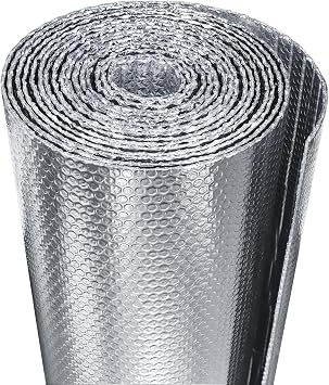 Window Insulation for Summer Heat,Bubble Reflective Insulation Roll 16" x 10 FT, Reflective Window Film Heat Blocker, Garage Insulation, RV Window Insulation.