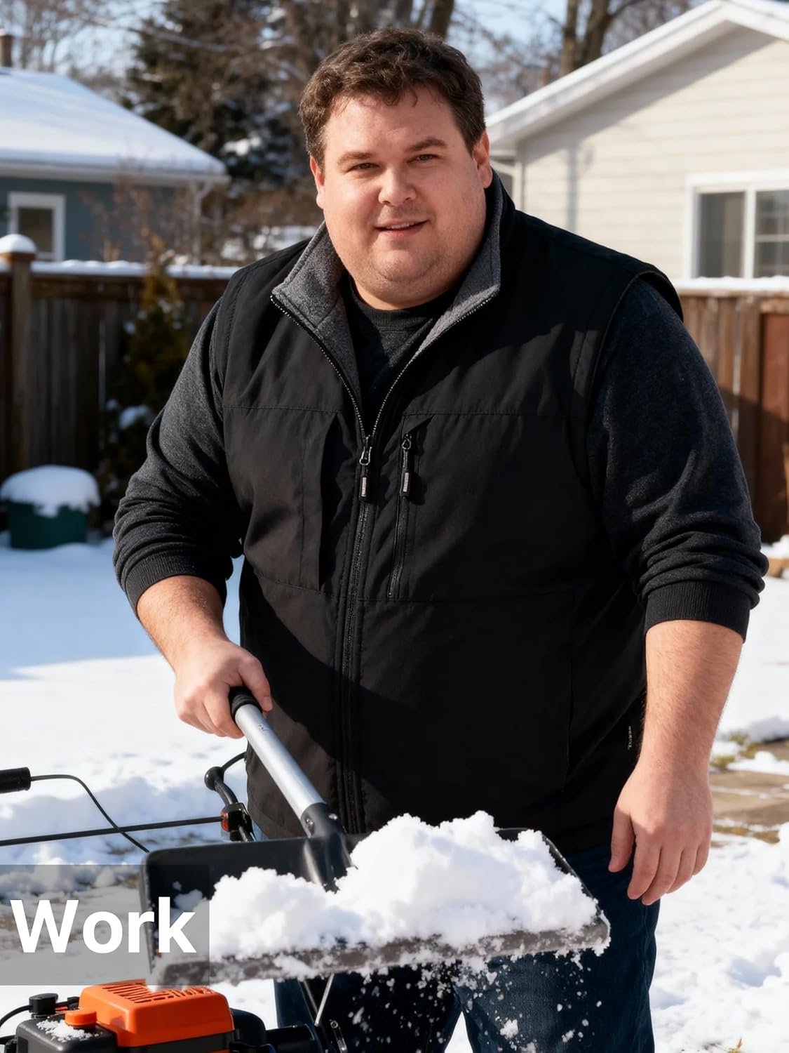 FREE SOLDIER Mens Winter Vest Outerwear Warm Fleece Lined Windproof Reversible Softshell Sleeveless Jacket for Work Hiking - Image 3