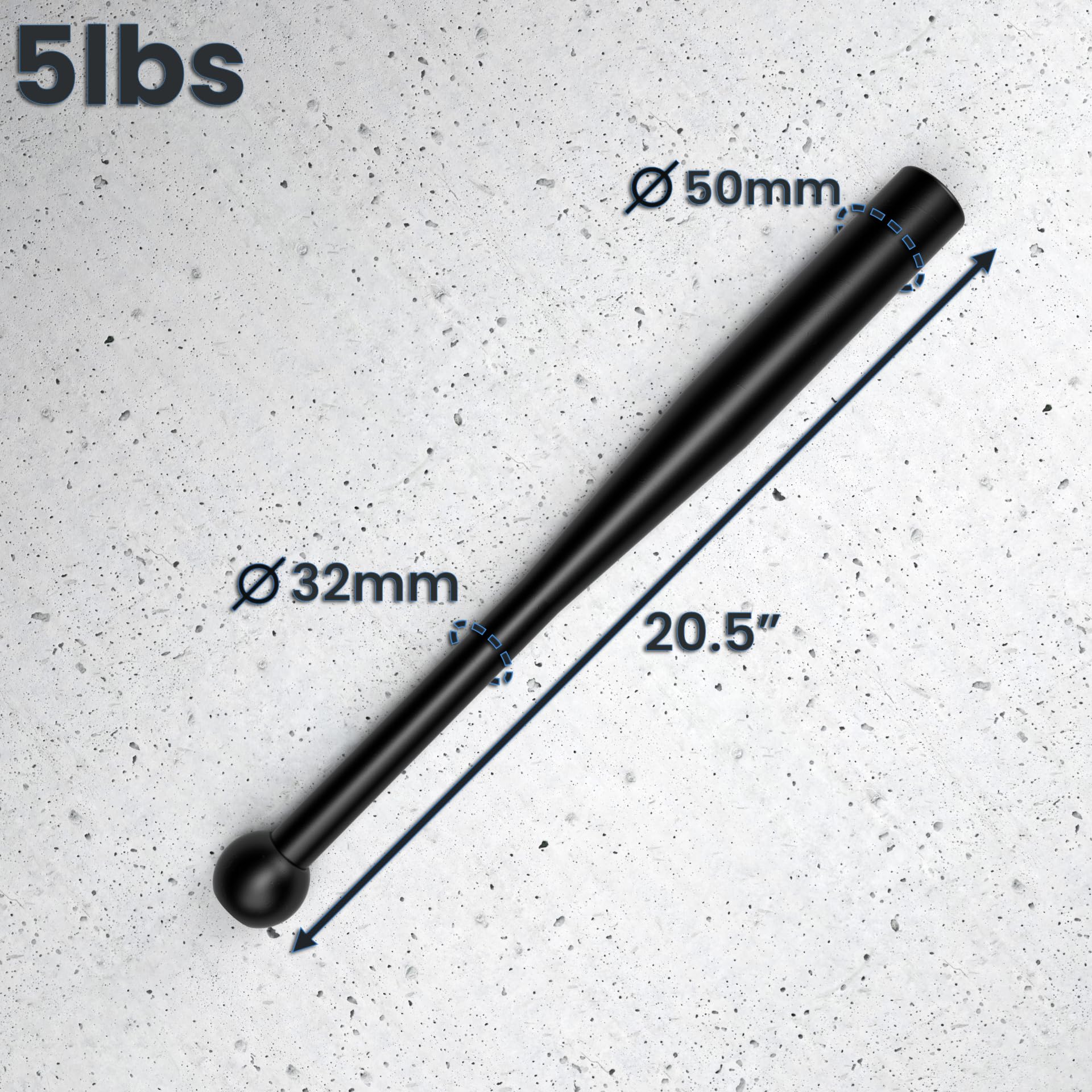Synergee Mazze Indiane In Coppia Da 6,8 Kg - Acciaio, Per Forza Di Presa E Avambracci, Allenamento Funzionale, Lunghezza 45,7 Cm