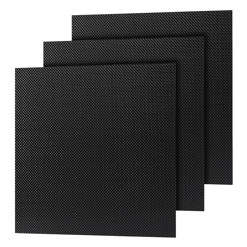 OLYCRAFT 3 Pack 240x240x1.5MM Carbon Fiber Sheet 3K Real Carbon Fiber Board Plate 100% 3K Laminate Plate Panels Sheets Lightweight High Strength Panel for RC Airplanes Drone Laptop Repair Panel