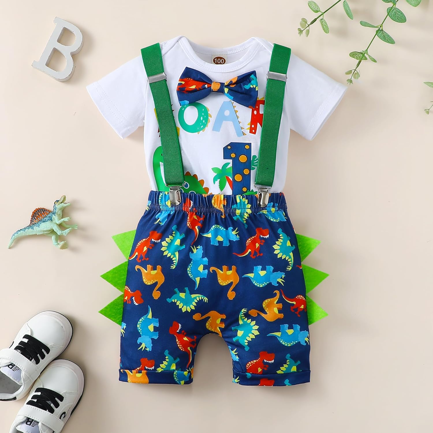 Baby Boys Funny First Birthday Outfit Infant Boy 1st Cake Smash Clothes Bow Tie Pants Set - Image 2