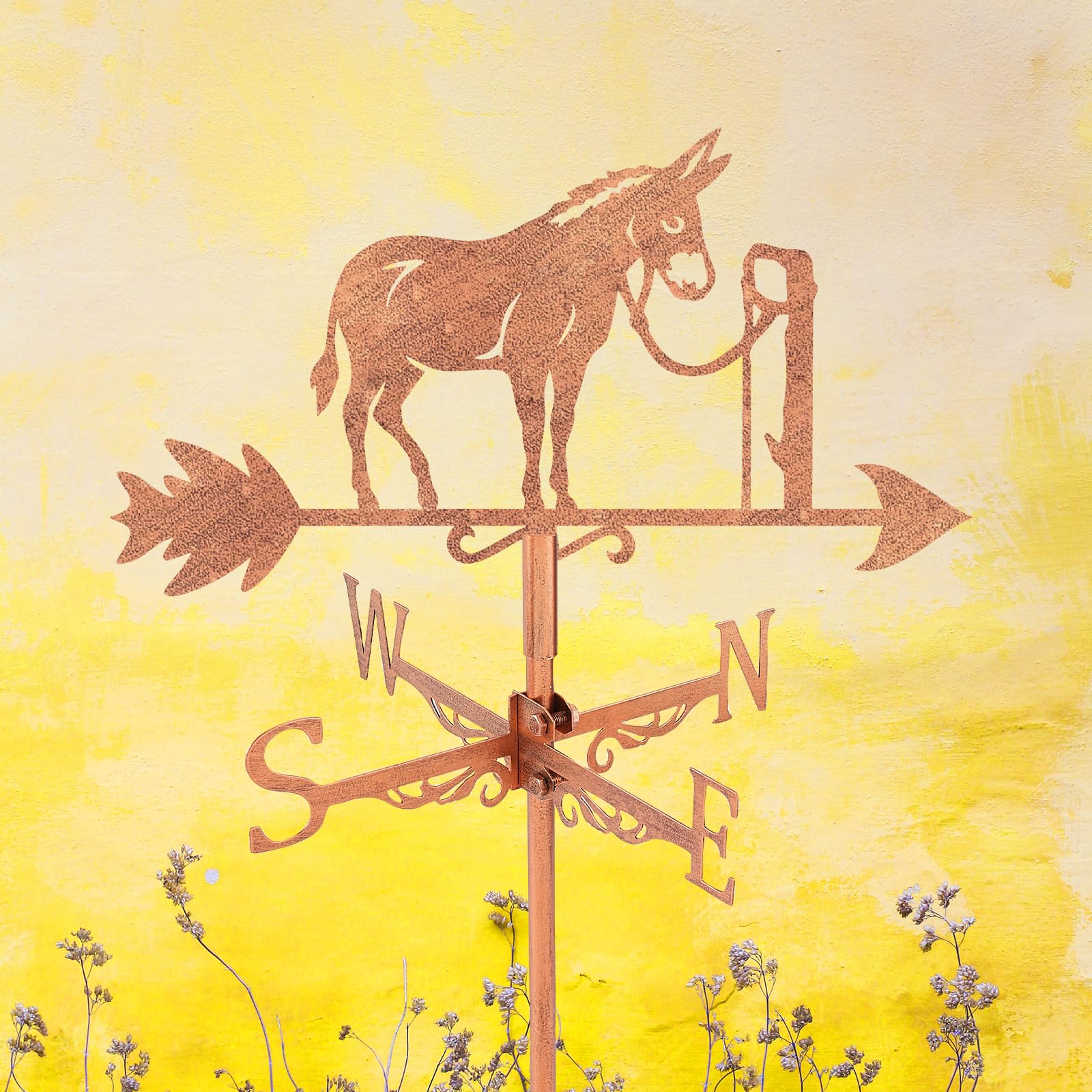 SUPERDANT Girouette de Jardin Exterieur D'Âne Girouette de Toit Animal Girouettes D'Âne Attachée Âne Girouette de Toit Ornement Extérieur Toit en Fer Ferme Cour Décor à la Maison Deco Jardin Exterieur