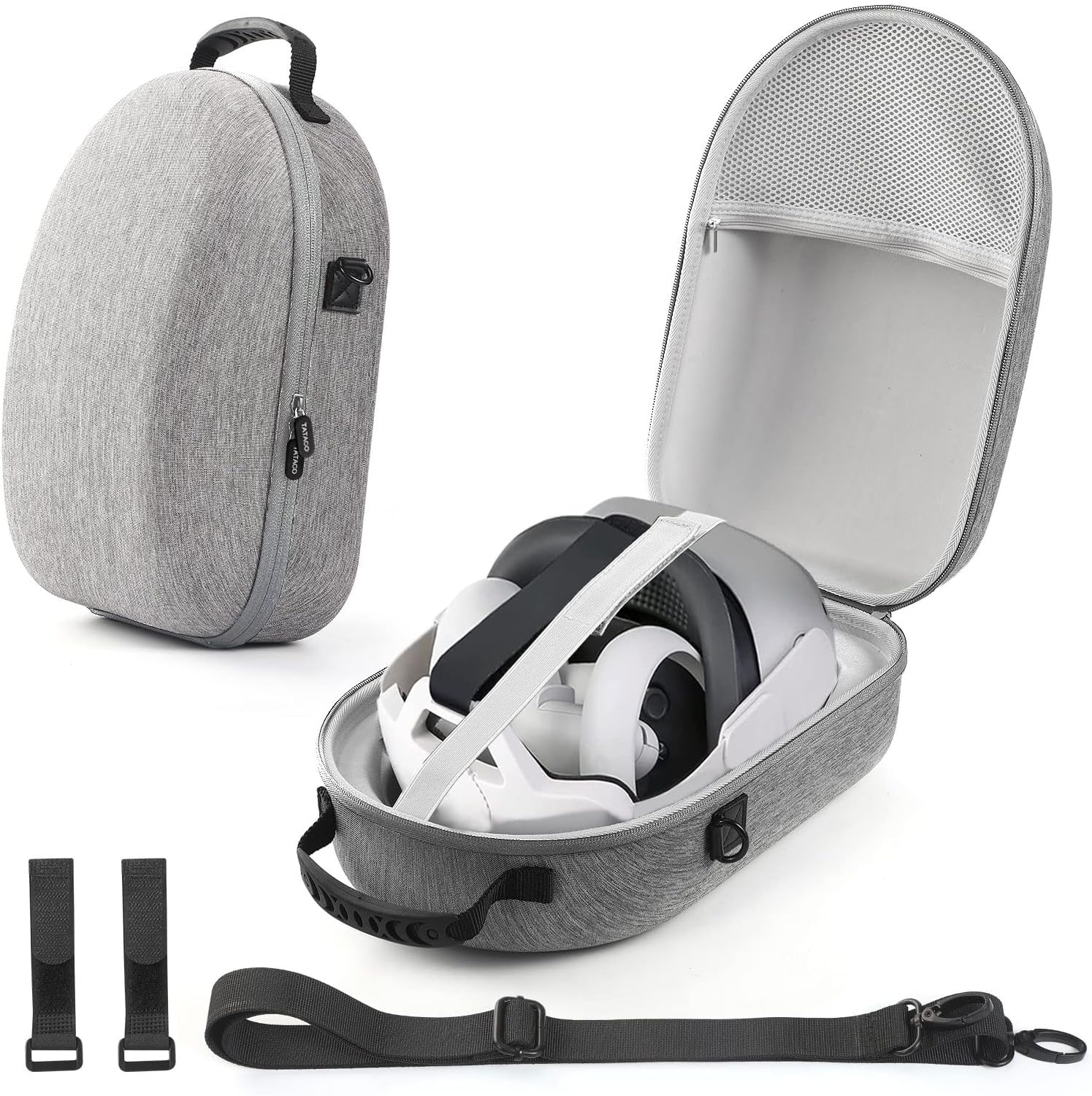 TATACO Hard Carrying Case for Quest 2, Carrying Travel Case Compatible with Meta/Oculus Quest 2 Headset, Storage Bag for Quest 2 Accessories Adjustable Straps