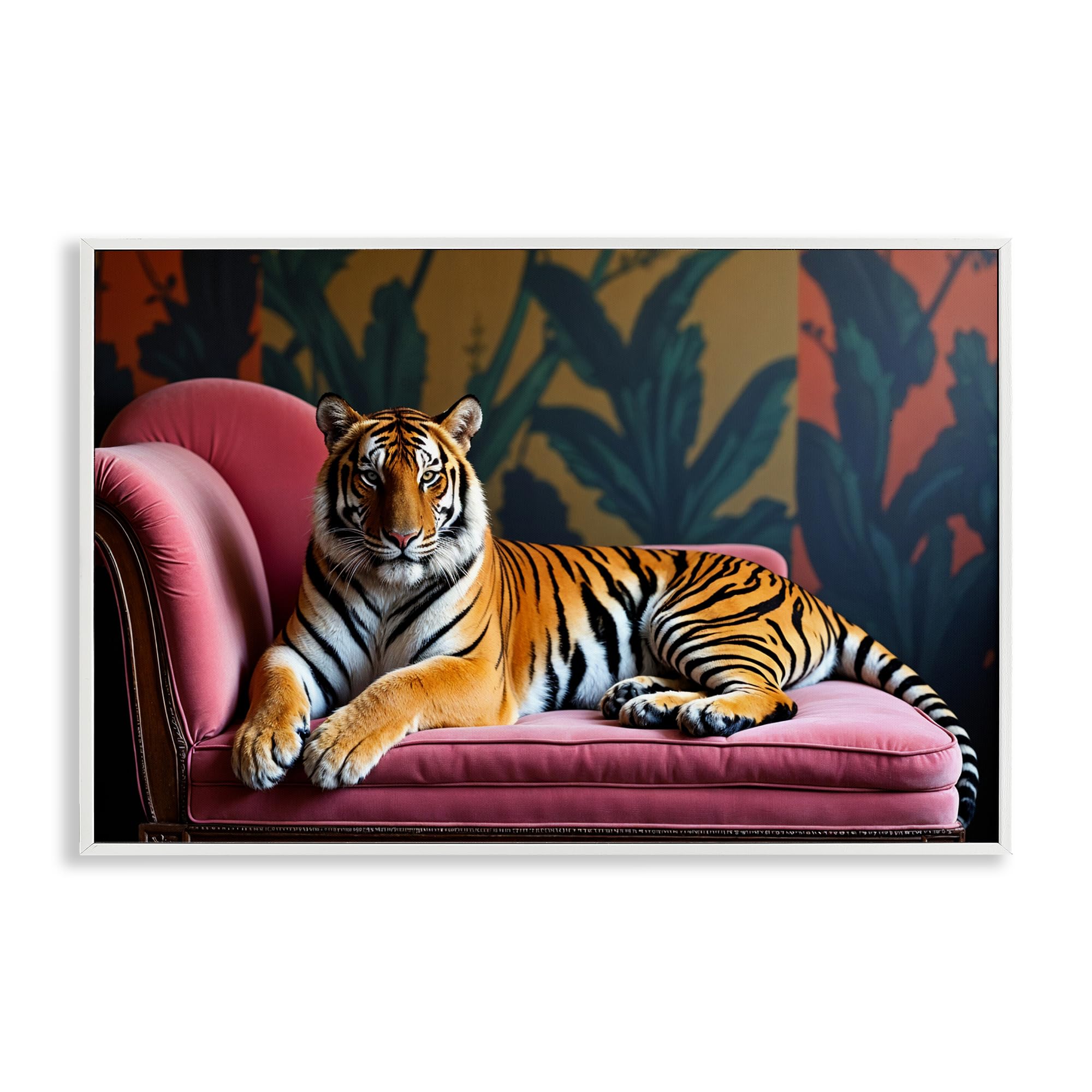 'Exotic Tiger Lounging'| Framed Giclee Art