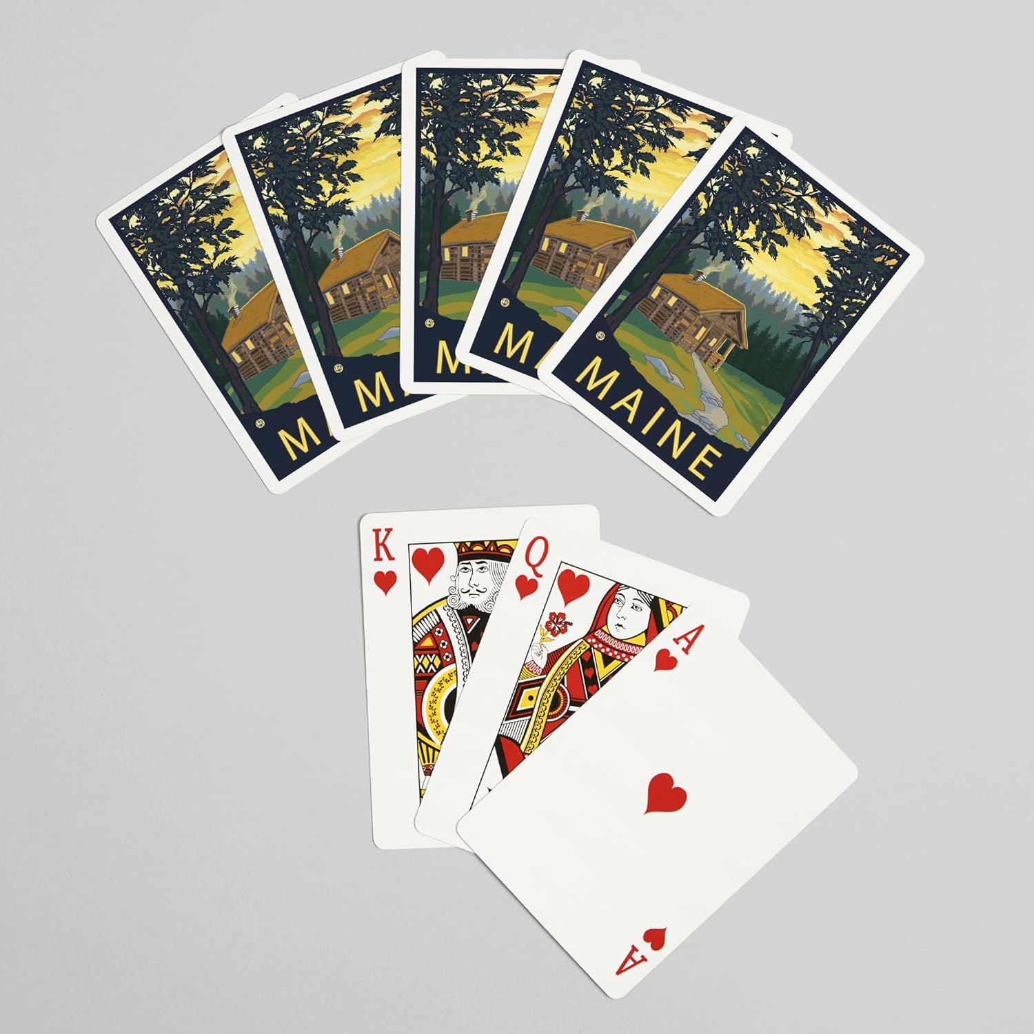 Lantern Press Cabin Scene, Maine, 52 Playing Cards for Adults, Poker Size Card Deck