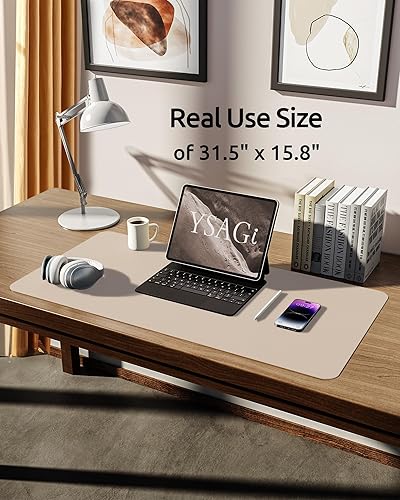 Miniatura 159 de YSAGi Protector de escritorio de cuero, tapete de oficina, alfombrilla grande para mouse, antideslizante, de piel sintética, almohadilla