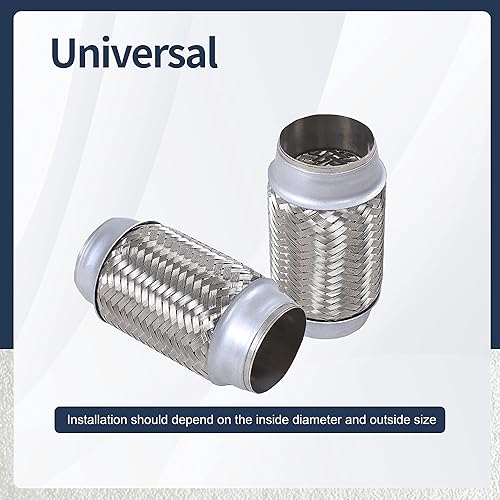 Miniatura 79 de Tubo flexible de escape trenzado de acero inoxidable 3 pulgadas x 6 pulgadas con extremos 8 pulgadas OAL