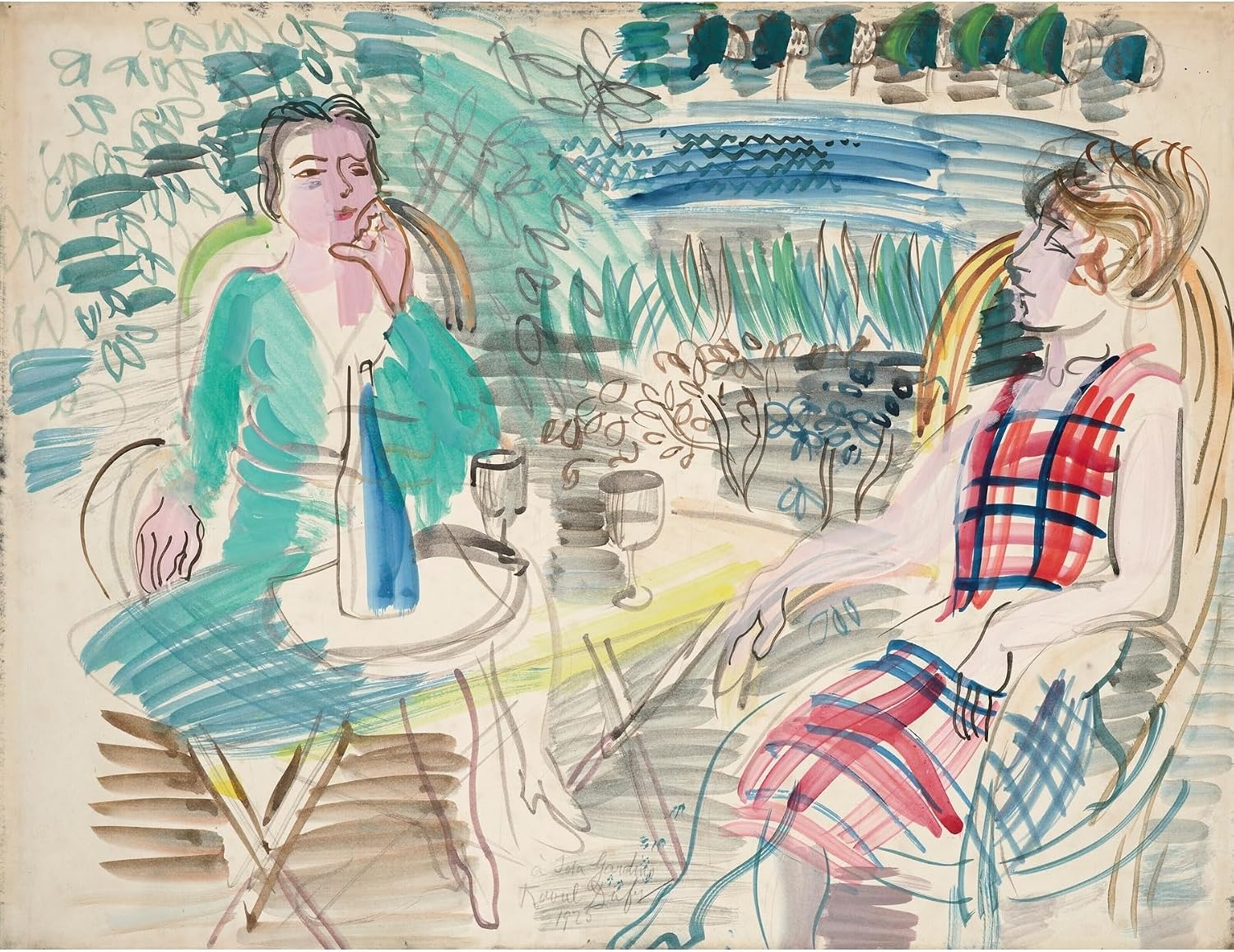 ArtDirect In the Garden (1925) Unframed Art Print Giclee Poster by Raoul Dufy - Ready for Framing with Customization Sizes 10x8, 14x11, 20x15, 31x24, 47x36 and 60x46 inches
