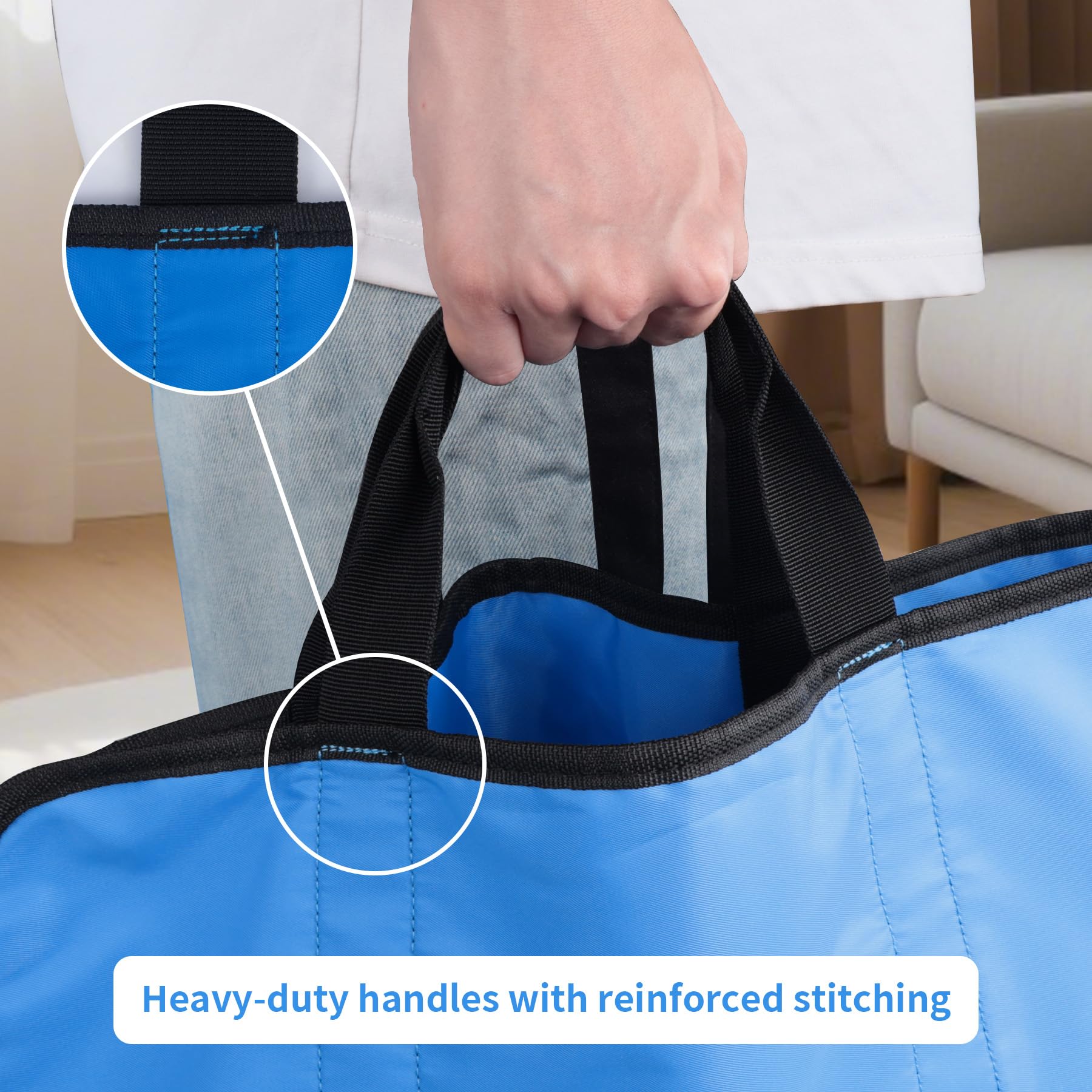 Paquete de 2 hojas deslizantes para mover pacientes en la cama, hoja de transferencia, sábanas para cama de hospital para ancianos, almohadilla de cama de posicionamiento con asas para girar