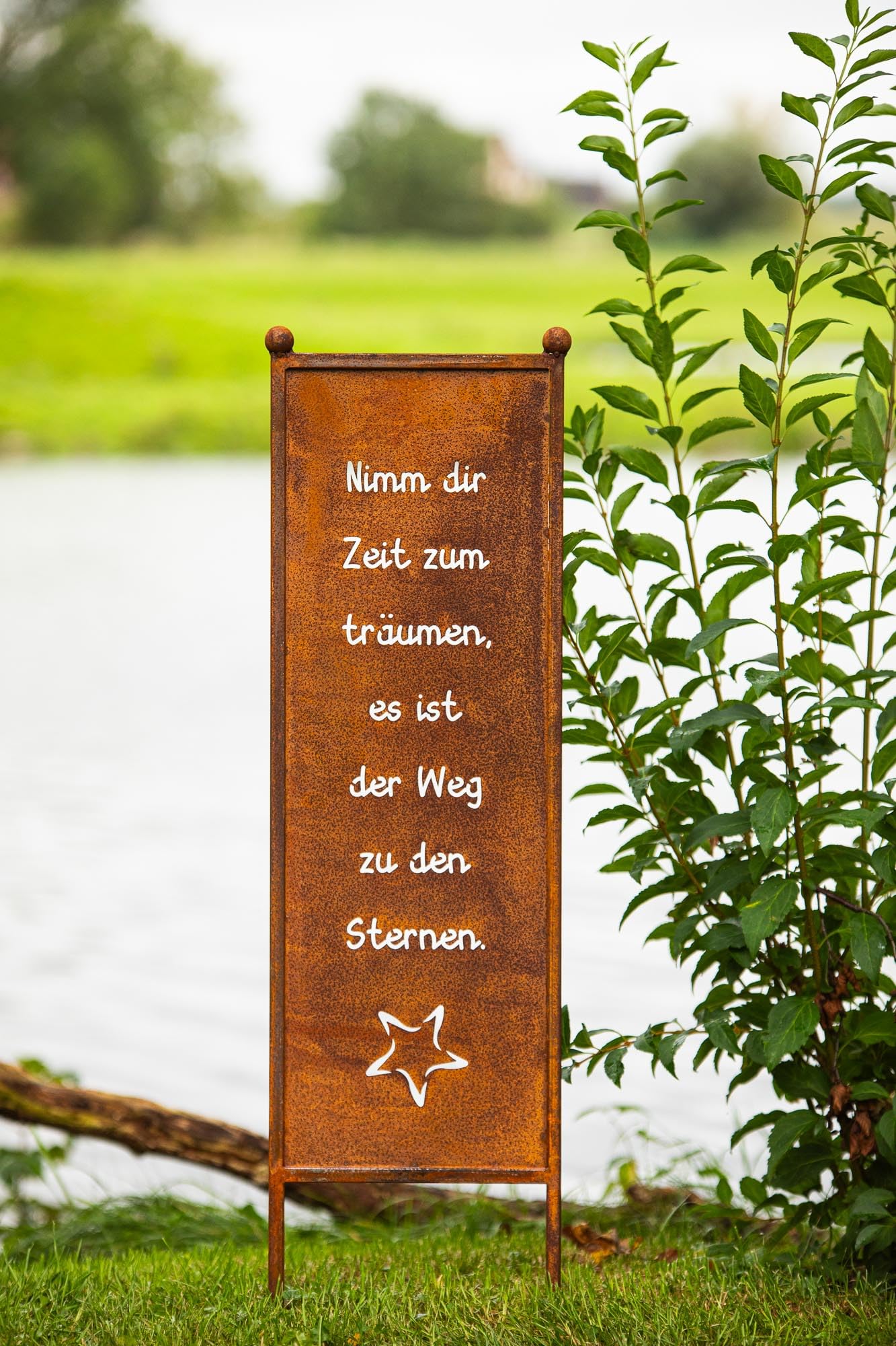 Produktbild von Wetterstein Schild Aus Edelrost – 42x27,5 Cm, Wetterfeste Gartendeko Mit Humorvollen Wetter-Regeln