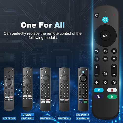 Miniatura 3 de Control remoto de voz de repuesto apto para todos los televisores inteligentes InsigniaToshiba, Smart TV Omni SeriesOmni QLED Series4-Series, para