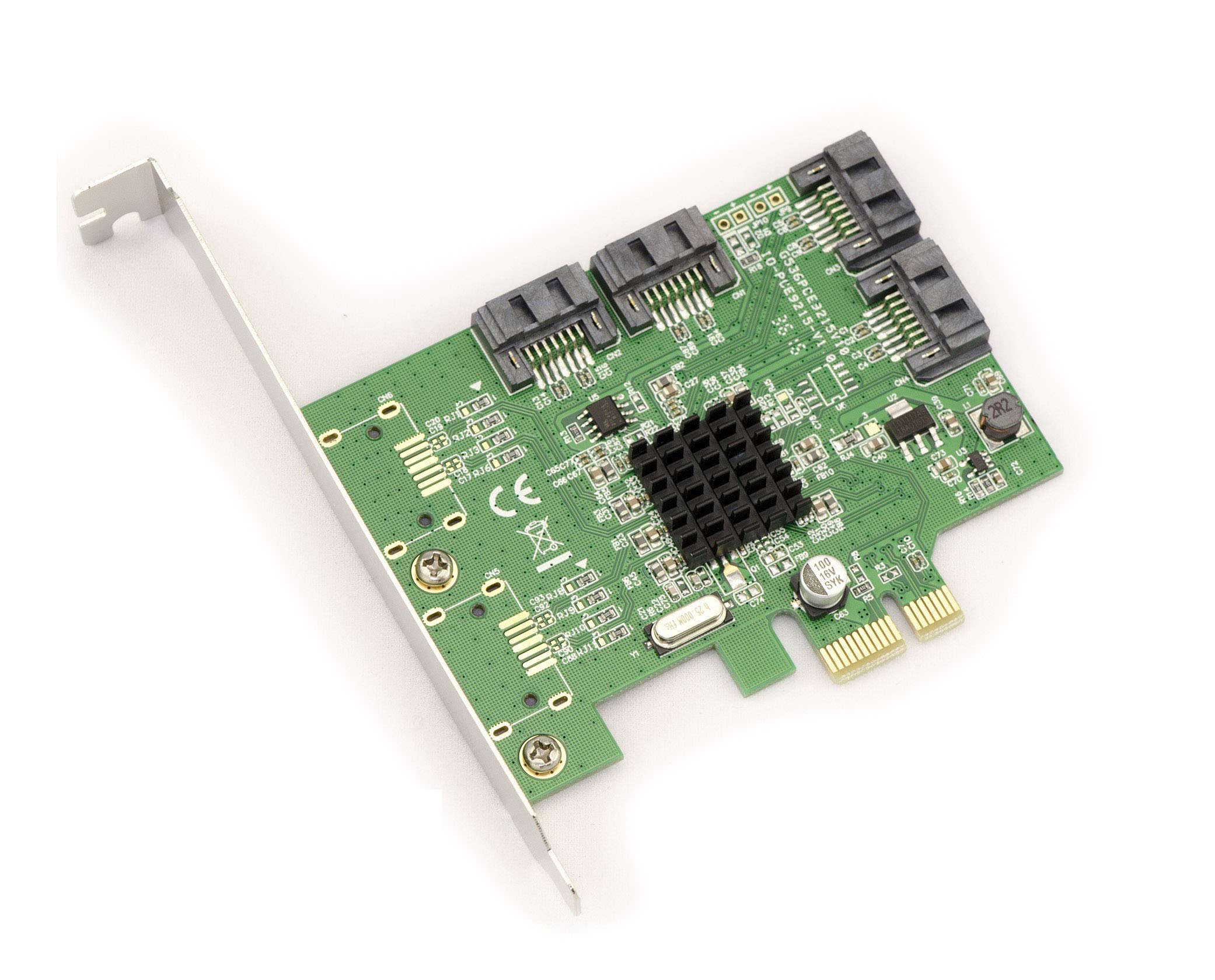 KALEA-INFORMATIQUE Tarjeta Controladora PCI Express PCIe x1 a 4 Puertos SATA 3 6G con Chipset Marvell 88SE9215