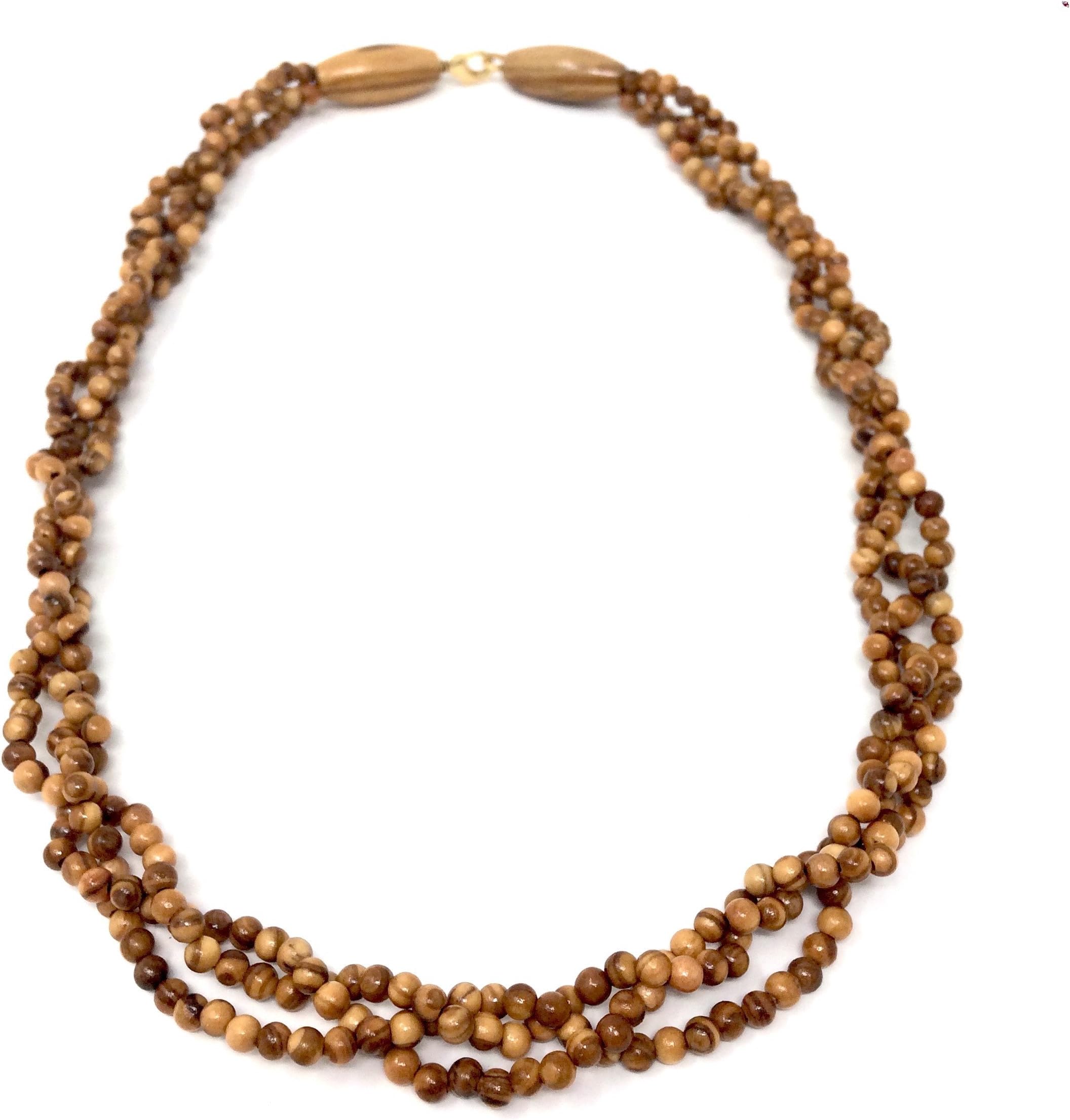 Necklace with Natural Olive Wood Beads - Handmade - Wooden Jewelry - Olive Wood Jewelry - Olive Wood Jewelry