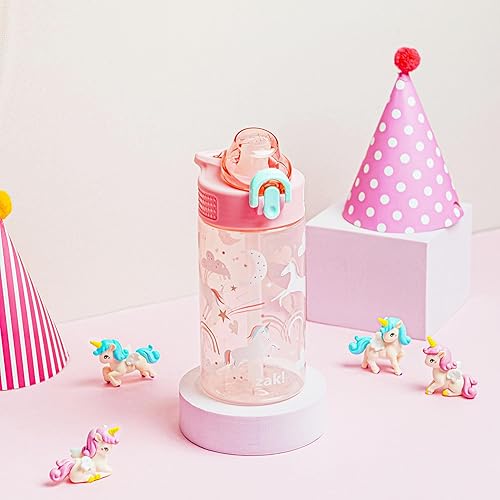 Miniatura 11 de Zak Designs Sage Water Bottle For School or Travel, 16oz Durable Plastic Water Bottle With Straw, Handle, and Leak-Proof, Pop-Up Spout Cover Barbie