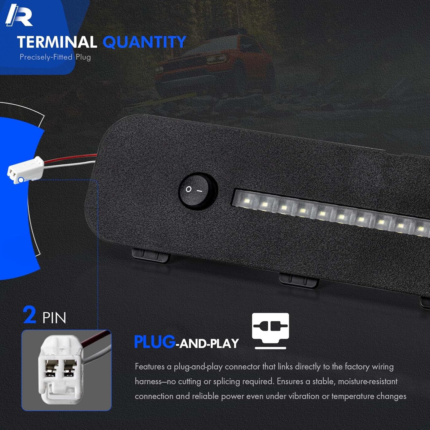 08V30-3BM-100 Rear Tailgate Cargo Light Assembly Compatible with Honda Passport 2026, Rear Cargo Area Interior Dome Light Replacement, Bright LED Utility Lamp Replace# 08V303BM100 PREO-PSS-030