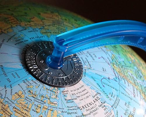 Miniatura 8 de Globo iluminado Lisbon de 10 pulgadas de diámetro, cartografía de Estados Unidos con base de plástico resistente y bola de globo oceánico azul.