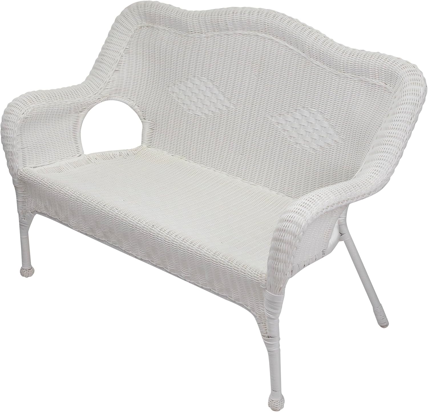 4-Piece White Wicker Outdoor Patio Conversation Set