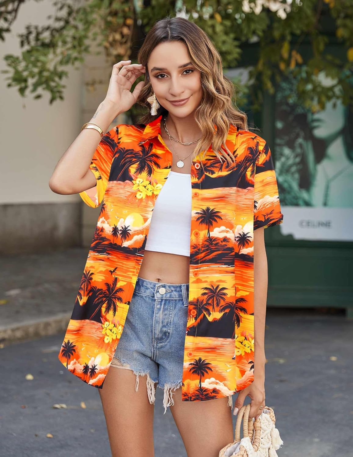 Zeagoo Womens Hawaiian Button Down Shirts Short Sleeve Casual Floral Tropical Shirt Summer Beach Shirt Cool Button Up Tops - Image 3