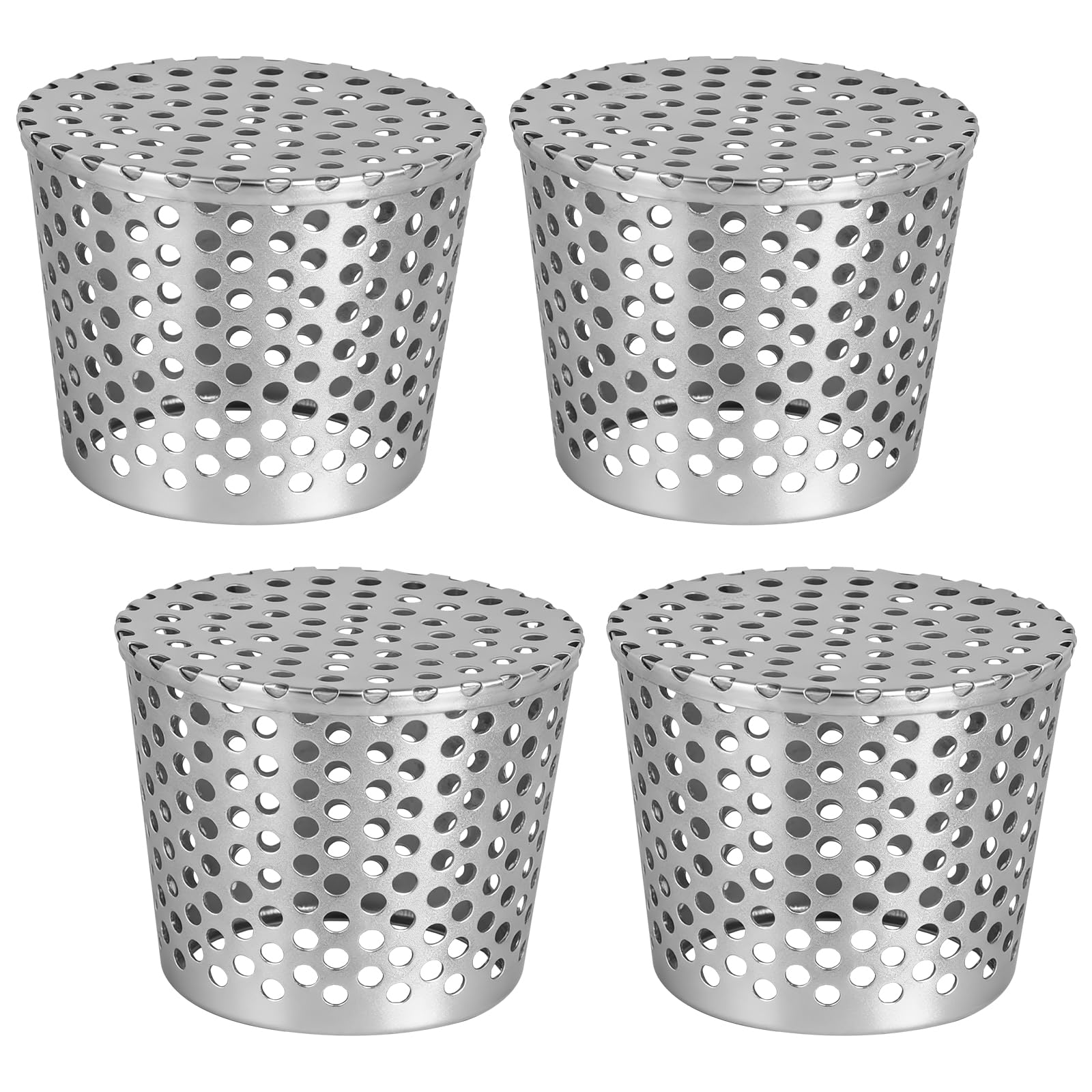 LALAGO 4 Pièces Crapaudine de Gouttière Grille 75-90mm, Gouttière Anti Feuilles Filtre de Descentes en Acier Inoxydable, Grilles de Drainage pour Maison Avant-Toit Fossé Égout pour Éviter les Blocages
