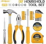 Hi-Spec 24pc DIY Tool Kit for Home – Compact Starter Tool Set with Case for Beginners, Students & First Apartments