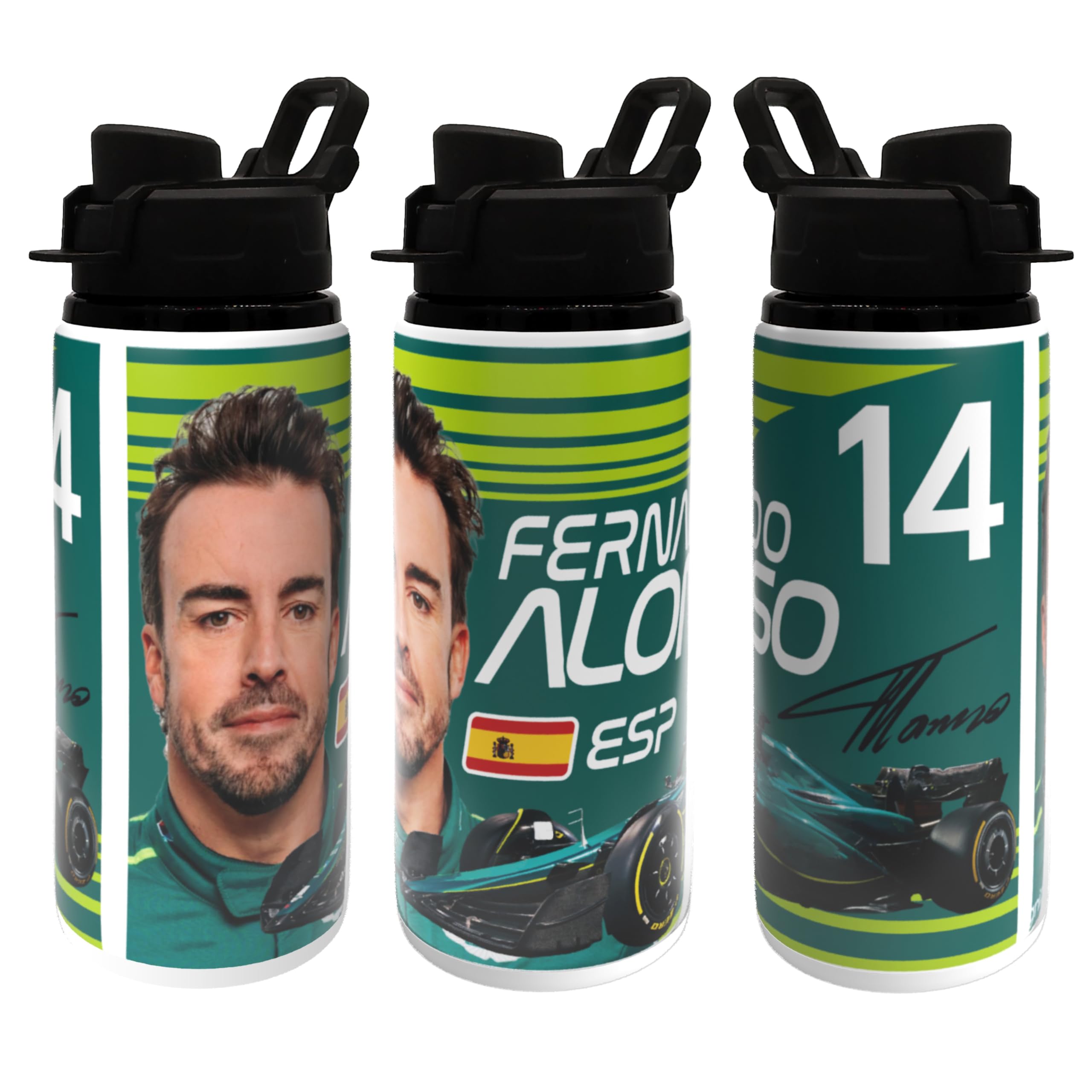 Partisan Multi Alonso Water Bottle 600Ml Wht/Blk Lid