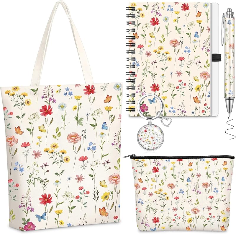 Conjunto de presentes Sunnymove com tema floral, bege, 5 peças