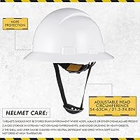 Vista 3 de 10 Pack Casco de ala completa, Casco de construcción blanco, Casco de seguridad HDPE con suspensión de trinquete ajustable de 6 puntos para hombres