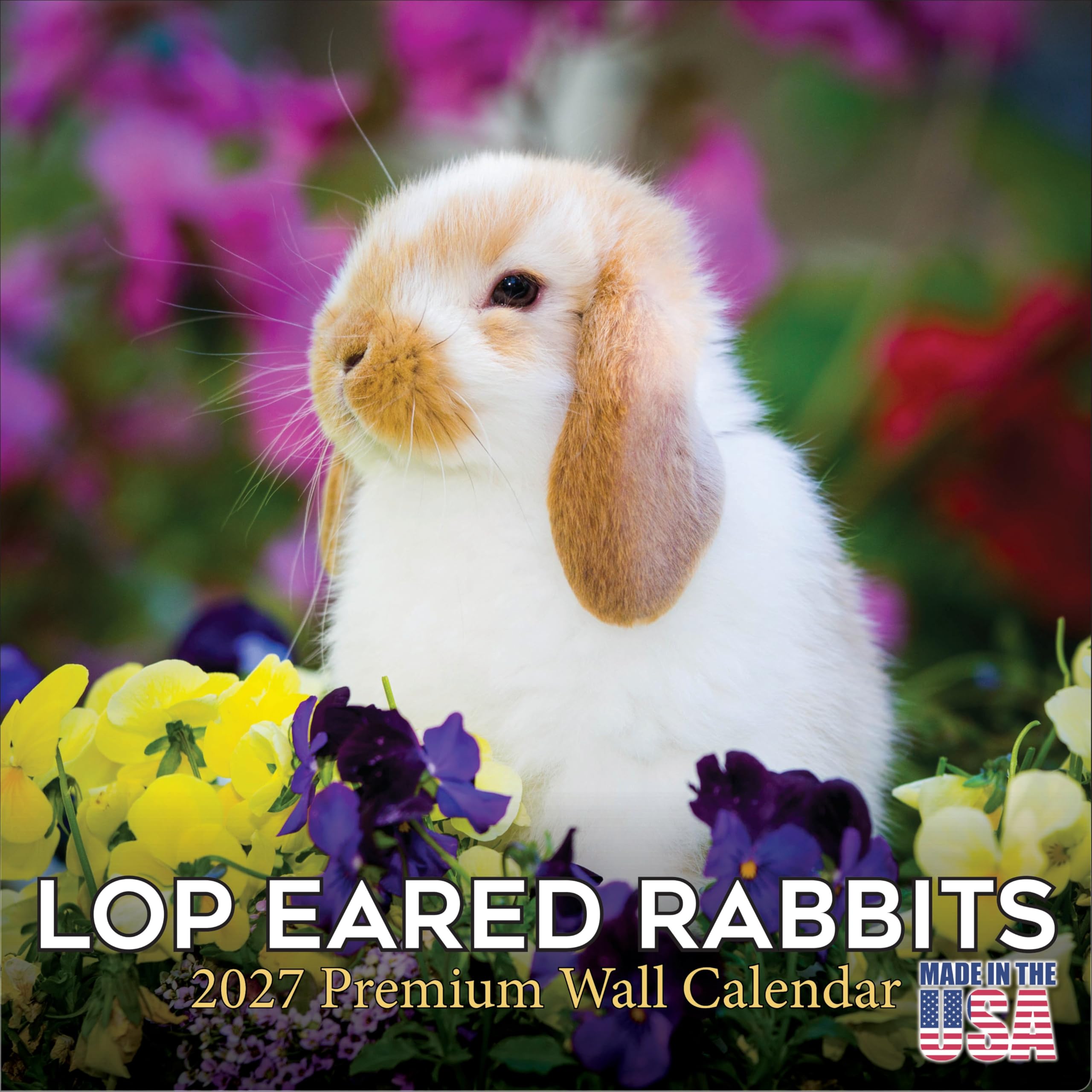 2023 2024 Lop Eared Rabbit Kalender – Niedlicher Tier-Monats-Wandkalender – 30,5 x 61 cm offen – dickes Papier ohne Blättchen – Geschenk – Akademischer Lehrerplaner Kalender Organisieren & Planen
