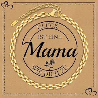Gamtic Geschenke für Frauen Damen Armband - Verstellbar Edelstahl Link Armband 18K Vergoldet Ketten Armbänder mit Nachrichtenkarte Mode Damenschmuck Geschenk für Freundin Mutter Tochter Schwester
