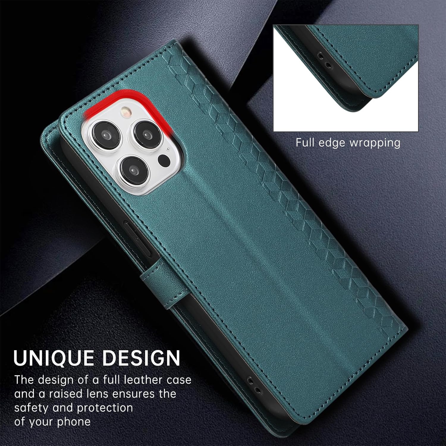Wallet Case for iPhone 16 Pro Max /16 Pro/16 Plus/16,Shockproof Protective Leather Flip Case Magnetic Closure Camera Protection Ultra Slim Phone Cover (16 Pro,Black)