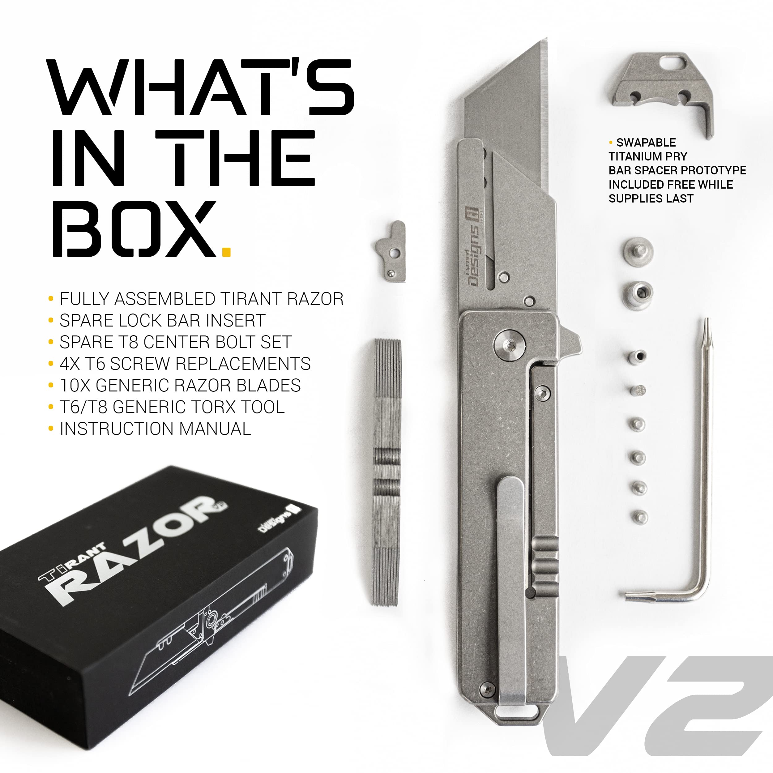 Exceed Designs TIRANT RAZOR V2 (Stonewashed) 6Al4V Titanium Utility