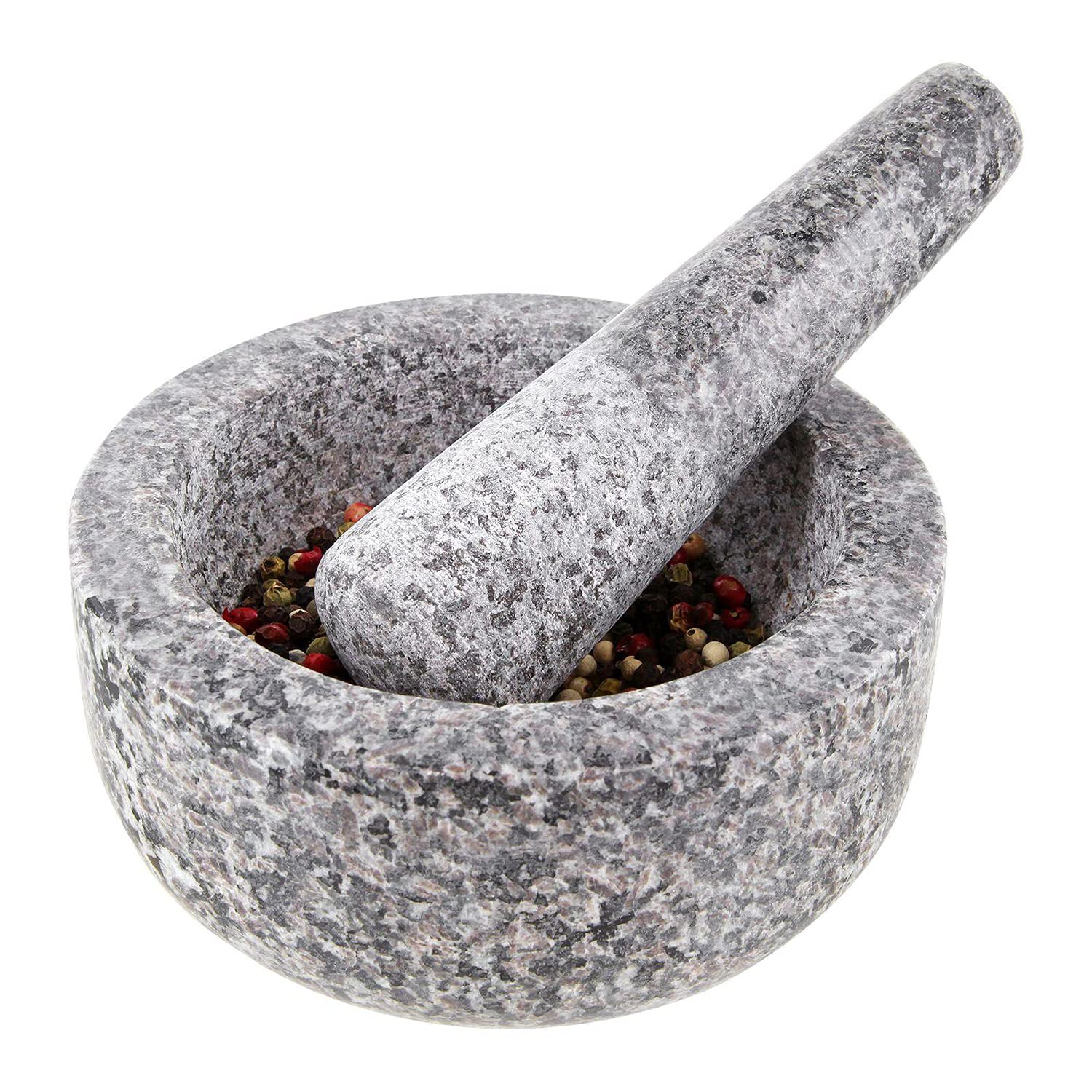Westmark Mortero de granito natural, Grande, Diámetro interior: aprox. 9,5 cm, Gris, 69602260