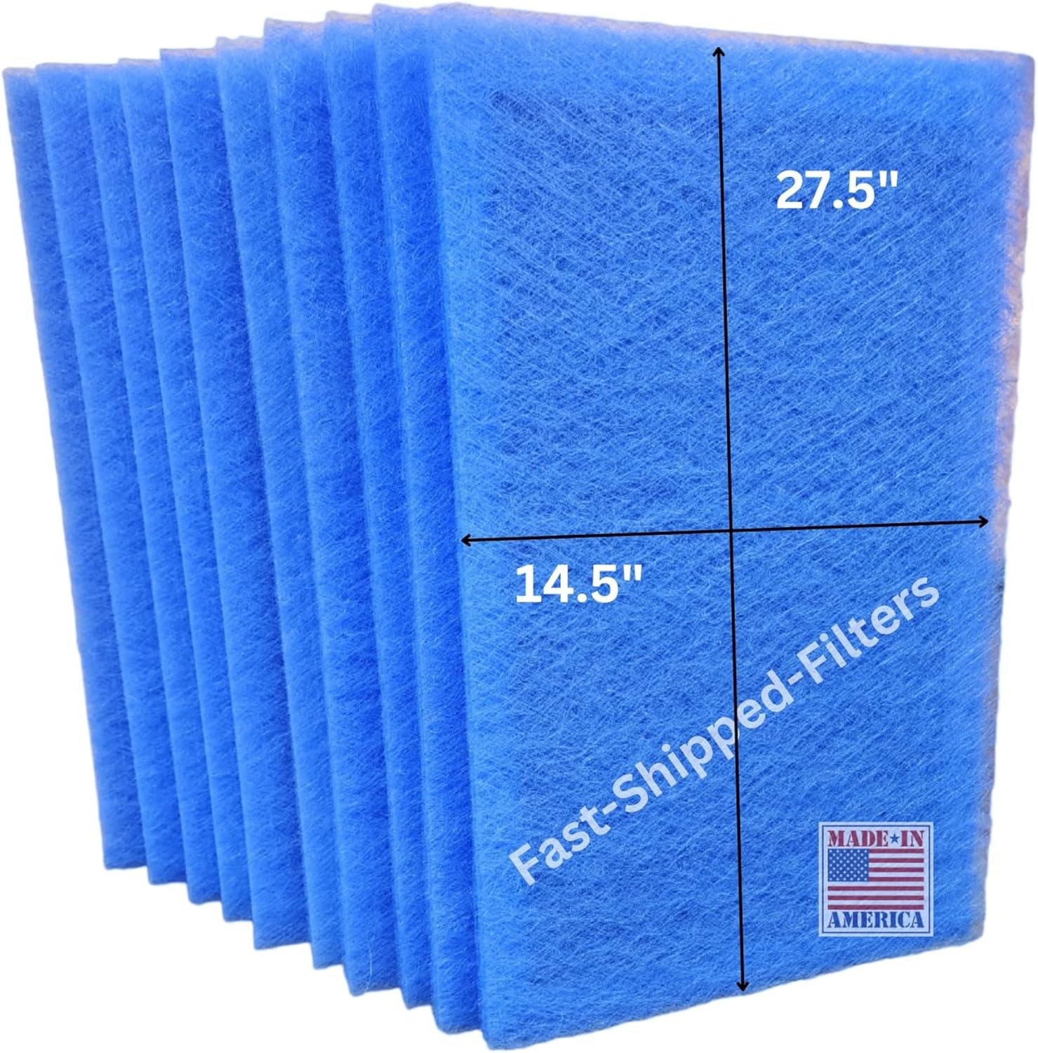 Fast-Shipped-Filters 10 Pack 16x30 Pack Replacement Filter Pads Compatible with AirRanger Air Cleaner 16x30 Refill Blue