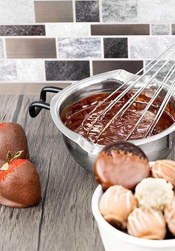 Miniatura 3 de Olla doble de acero inoxidable para derretir chocolate, fabricación de velas, dulces, jabón, (acero inoxidable 188 resistente al calor (13.5 fl oz)