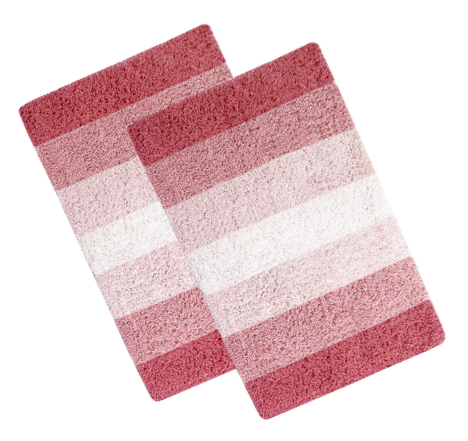 Grey Cotton Stripes Bathmats - Absorbent & Non-Slip -11