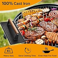 Vista 3 de Yoehka Prensa para parrilla de hierro fundido, 2 unidades, prensa resistente para tocino/hamburguesa/plancha/chef con mango de madera, bistec