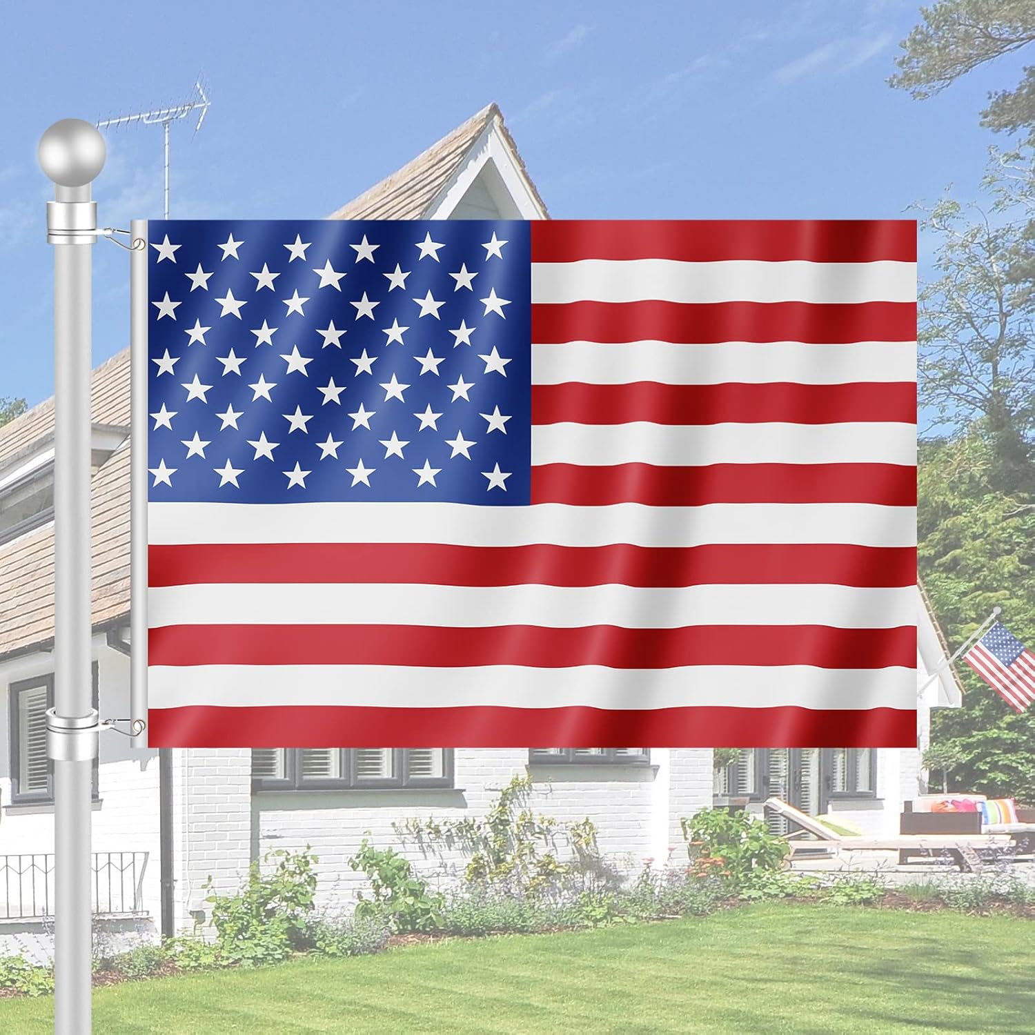 REERON 1" Flag Pole Rings Clips 360° Rotating Flagpole Swivels Clips Flag Mounting Rings - Aluminum Alloy Anti Furling Flagpole Rings Flag Parts Kit for 0.75-1.02 Inch Diameter Pole (Silver - 2PCS) : Patio, Lawn & Garden