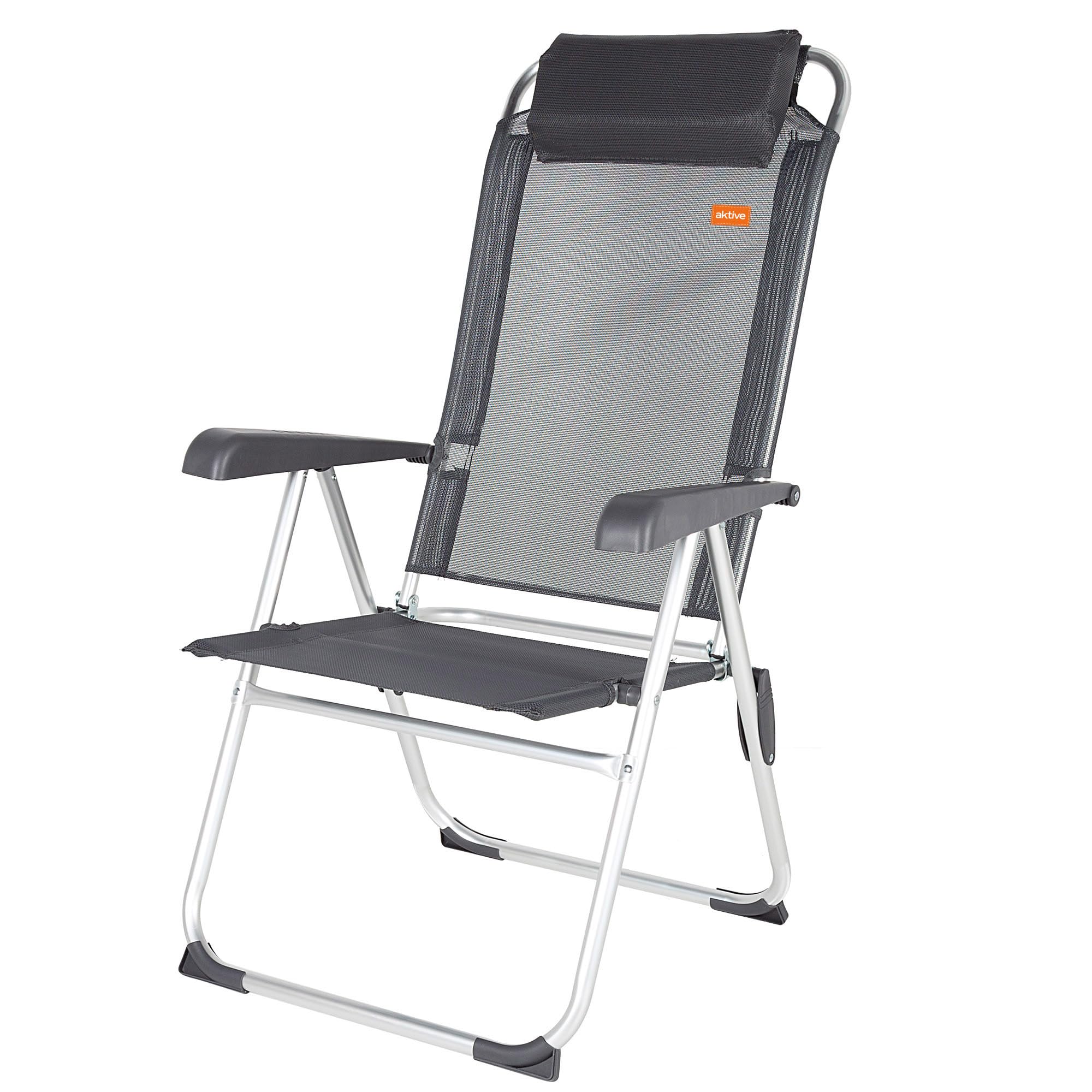 AKTIVE 52886 Folding Camping Chair with seat cushion Head Measures 58x65x103 cm Easy to Clean and Fold Weight Max 110 kg Includes ergonomic armrests