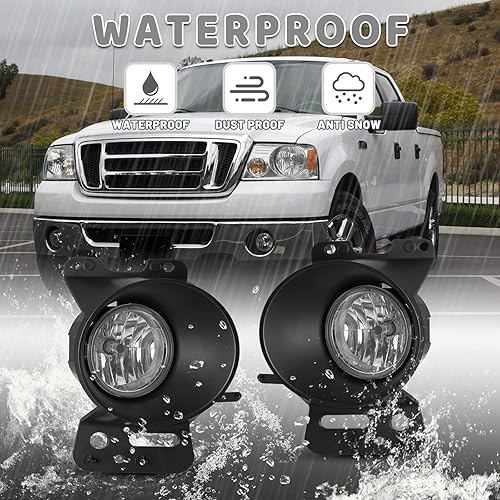 Miniatura 7 de AUTOWIKI Luces antiniebla para Ford F-150 2005 2006 2007 2008 F150 montaje de lámpara para 2006-20082010 Lincoln Mark LT conductor pasajero reemplazo