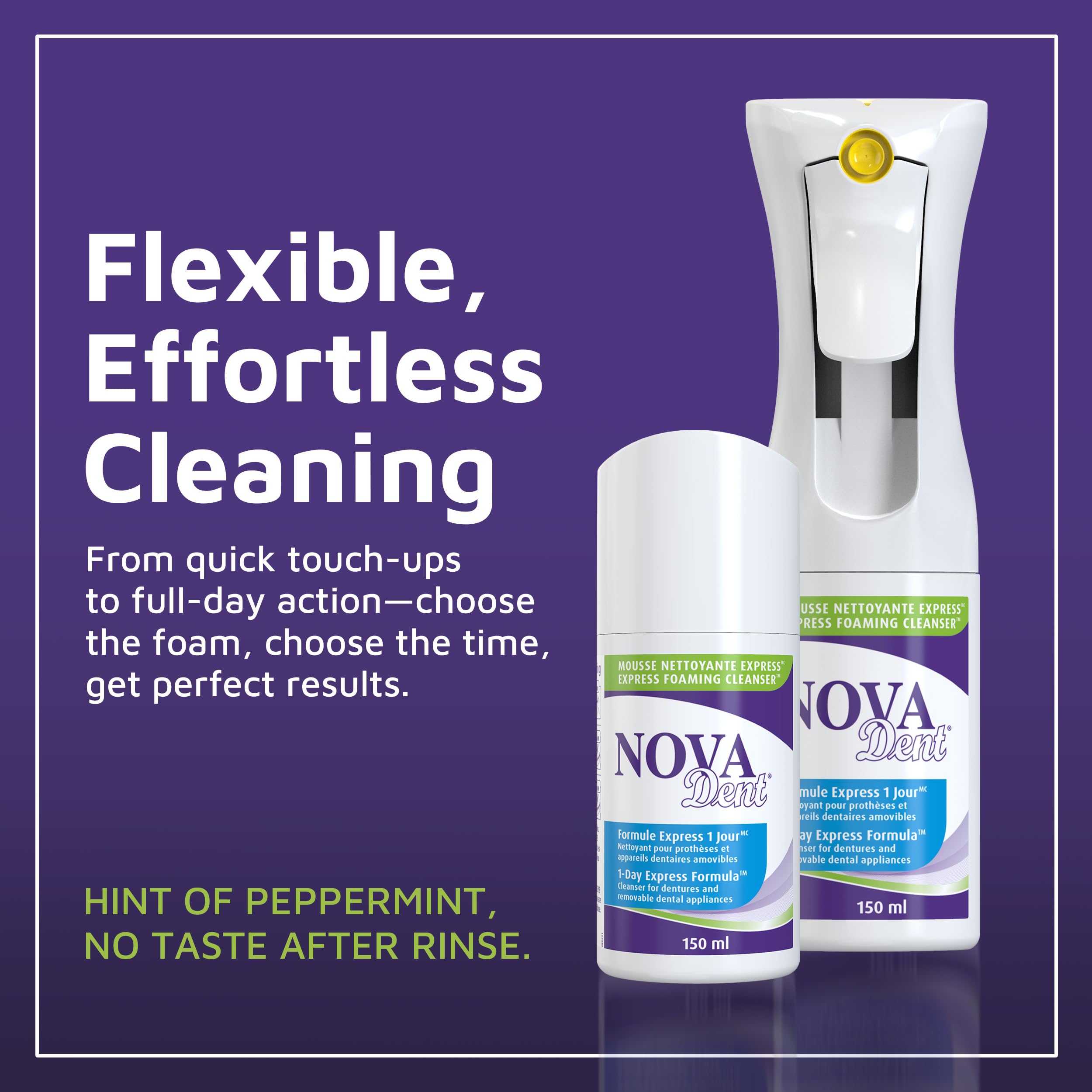 Novadent Foaming Cleanser – Dentures and Dental Appliances – 300