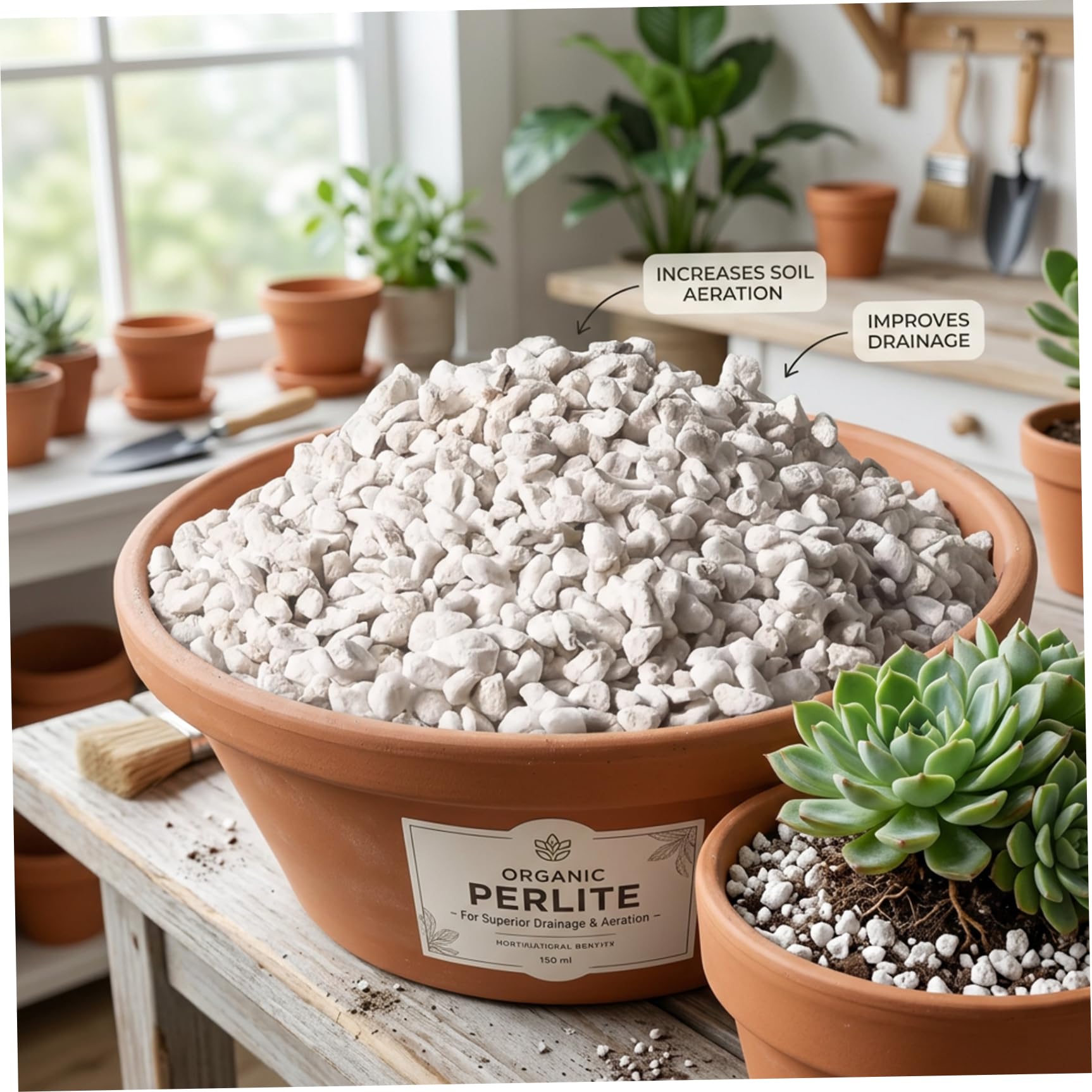 Perlite pour Le Jardinage, 25 L de Gros granulés de 3 à 6 mm, Perlite pour Plantes, amendement Organique du Sol, aération et Drainage améliorés dans Le terreau, Biologique