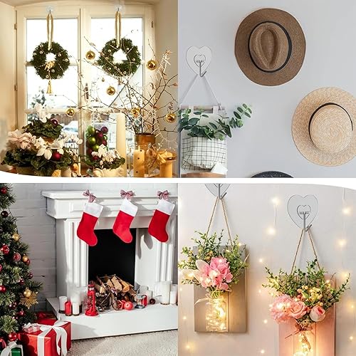 Miniatura 7 de Adove Ganchos adhesivos para colgar, paquete de 24 ganchos de pared resistentes, ganchos para toallas impermeables, ganchos autoadhesivos