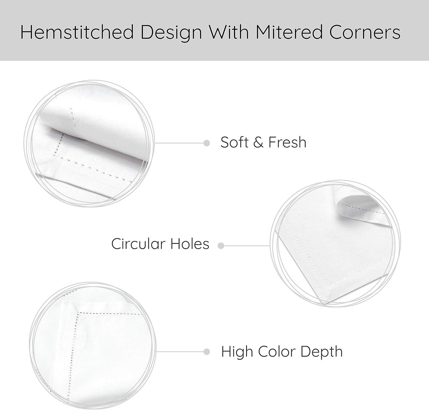 Encasa Homes Dining Set (4 Placemats + 1 Table Runner) | White | Cotton Hemstitched | Decorative Cloth for Party, Home, Cafes, Restaurants & Hotels - Machine Washable