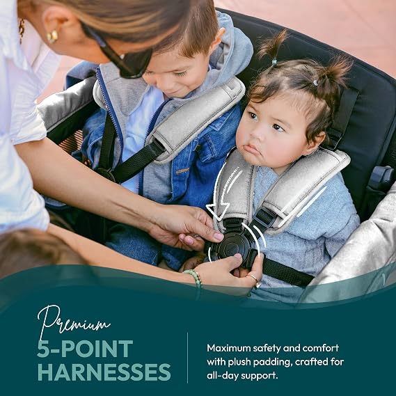 WonderFold L4 Quad Stroller Wagon - Grey