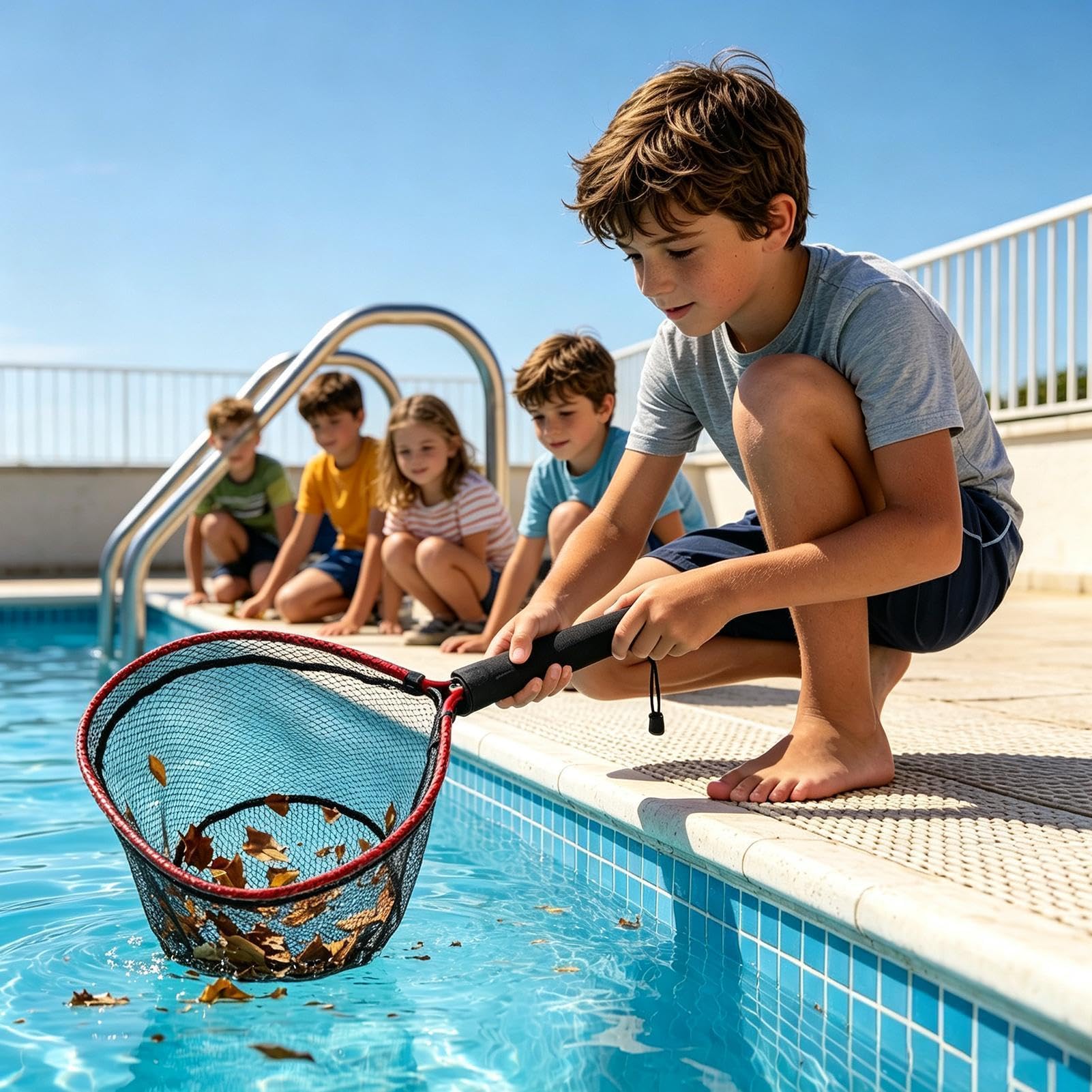 Genérico Red Skimmer de Piscina Herramienta Resistente y de Pesado | Recogedor De Hojas De 72,9 X 40,6 Cm Para Estanques, Hidromasajes, Fuentes, Exteriores, Patios Traseros Y Jardines