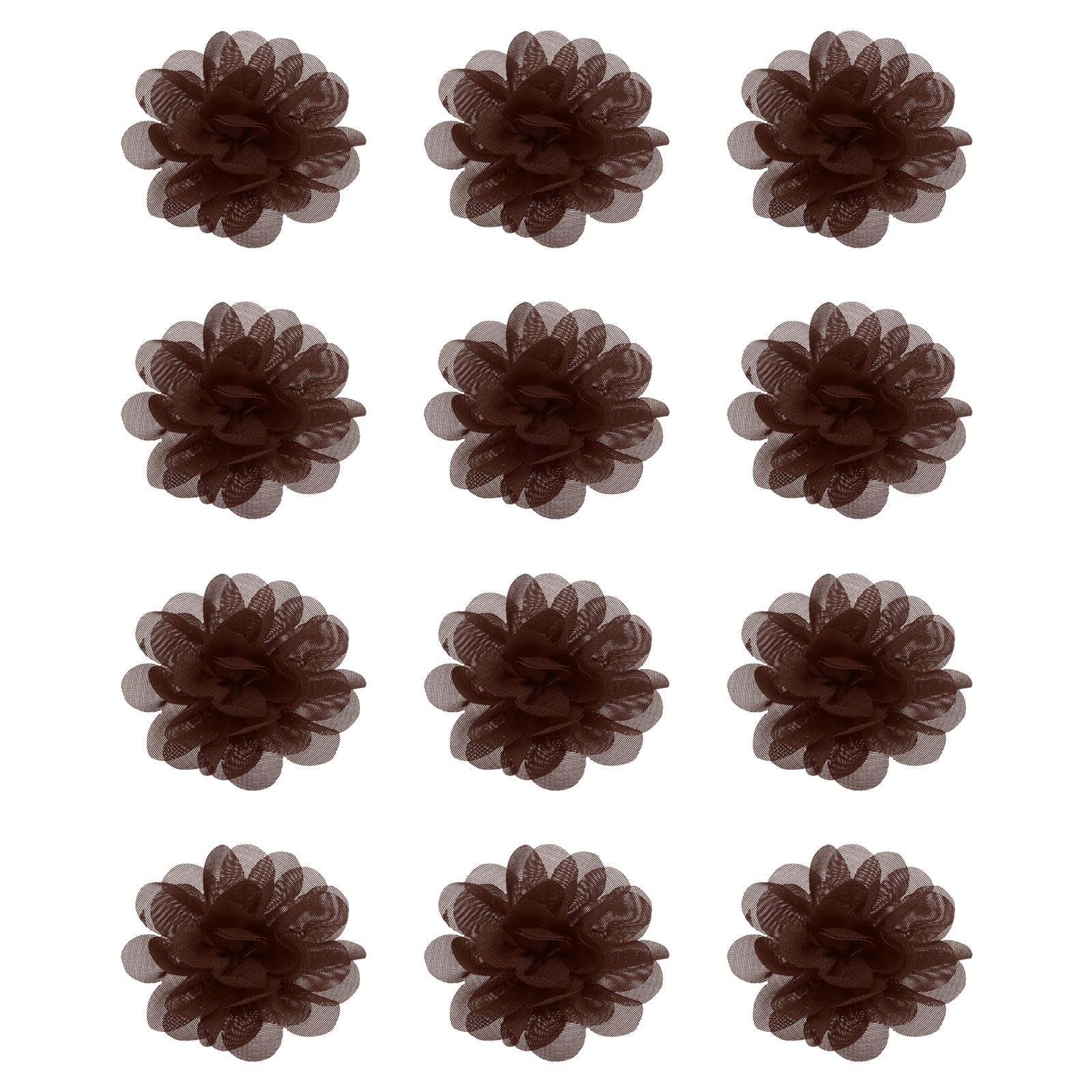 Fleurs en mousseline de soie 5 cm PATIKIL pour loisirs créatifs et couture lot de 12