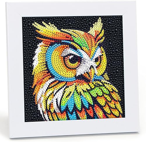 Miniatura 8 de Libfx Kits de pintura de diamantes para niños con marco redondo, arte de diamantes para niños, niñas, niños, principiantes, artes y manualidades