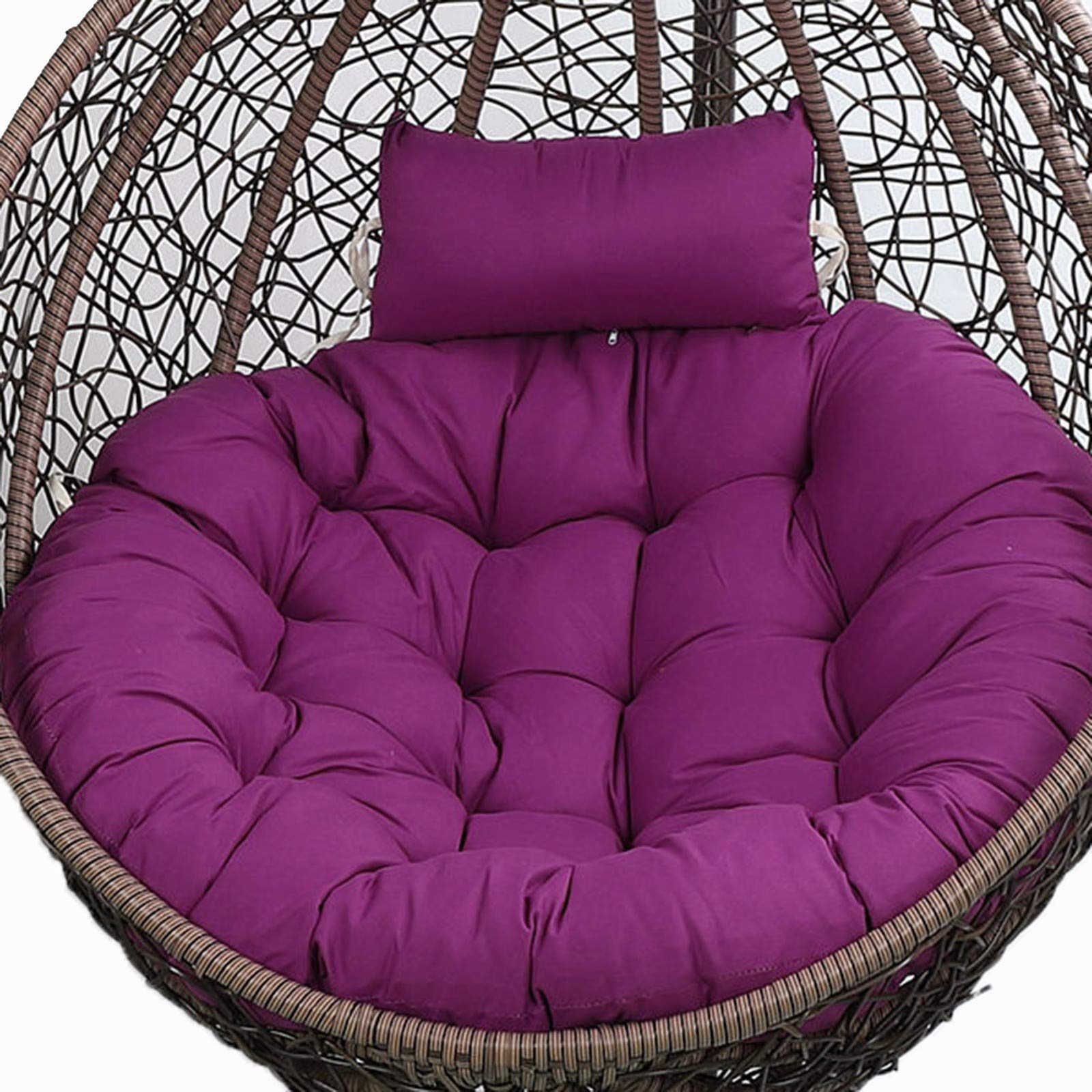 ERTsrhFD Hanging Swing Chair Cushion,Outdoor Hammock with Pillow, Thick Washable Cushions(Purple)